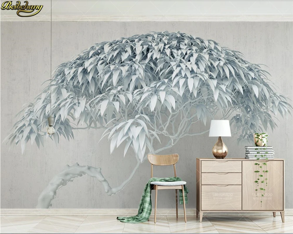 beibehang תמונה מותאמת אישית טפט קטן רעיונות טריים עץ גדול אבן רקע 3d TV רקע קיר החומה מסמכי עיצוב הבית