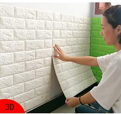 דביק 3D מדבקת קיר לבנים חיקוי השיש מובלט DIY קישוט הבית טפט Kidroom מטבח, חדר שינה