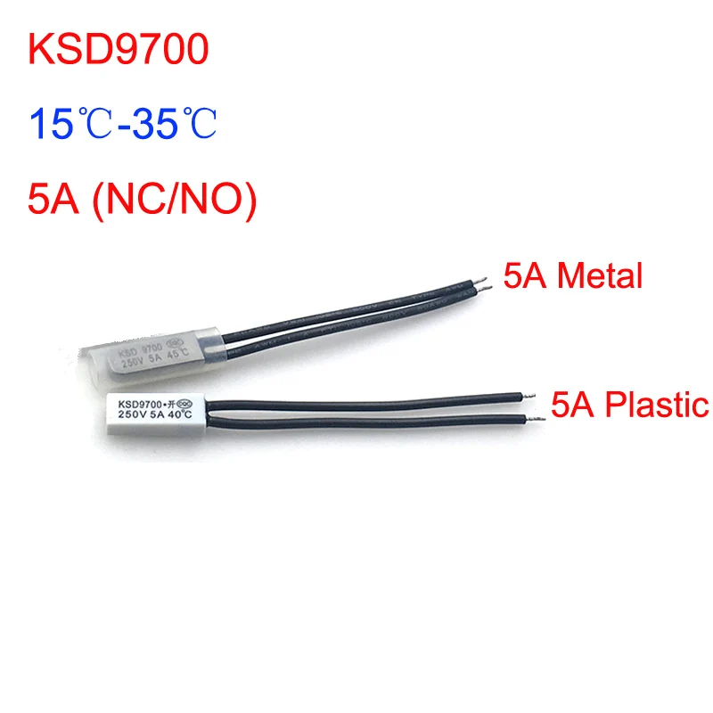 5PCS KSD9700 250V 5A בקרת טמפרטורה מתג 15~35 מעלות צלזיוס בדרך כלל פתוח/סגור בדרך כלל מתג תרמי