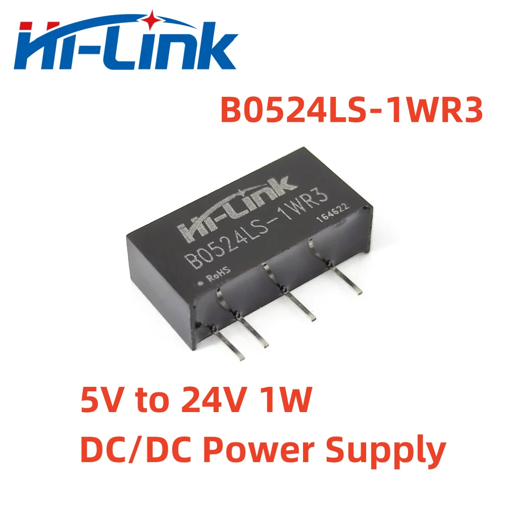Hilink DC/DC B0524LS-1WR3 1W 5V כדי 24V/42mA בידוד מיני כוח מתכוונן מודול ממיר PCB חכם משק הבית.