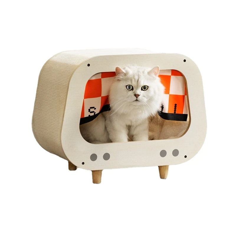 טלוויזיה לחתולים החתול שריטה לוח משולב עץ ריהוט הבית חתול קן חתול הקבינט המחמד חדר השינה