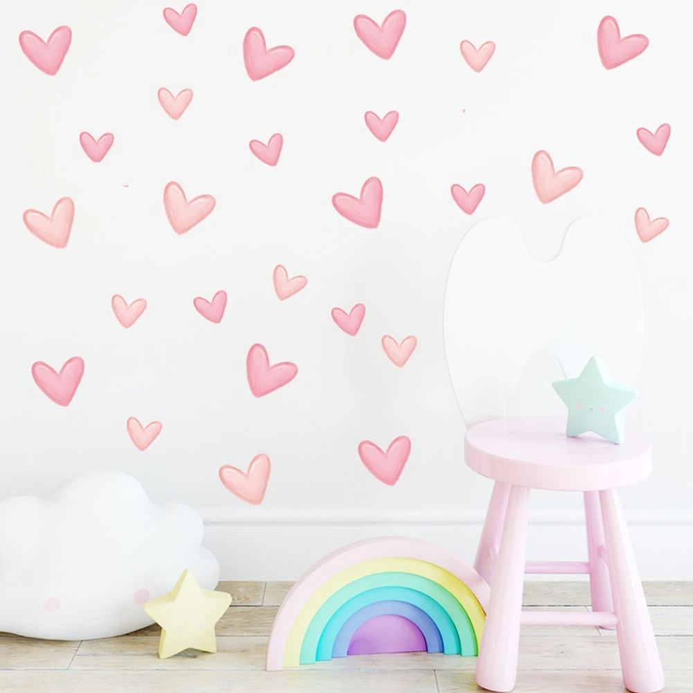 רך גדול, לב קטן בצורת מדבקות קיר עבור סלון חדר שינה חדר ילדים מדבקות קיר לעיצוב הבית