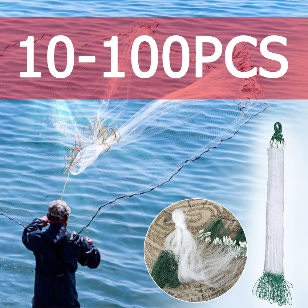 10-50PCS רשת דייגים דגים מלכודת רשת Monofilament גיל Net רשת להתמודד עם דיג צף נטו מלכודת רשת רשת רשת