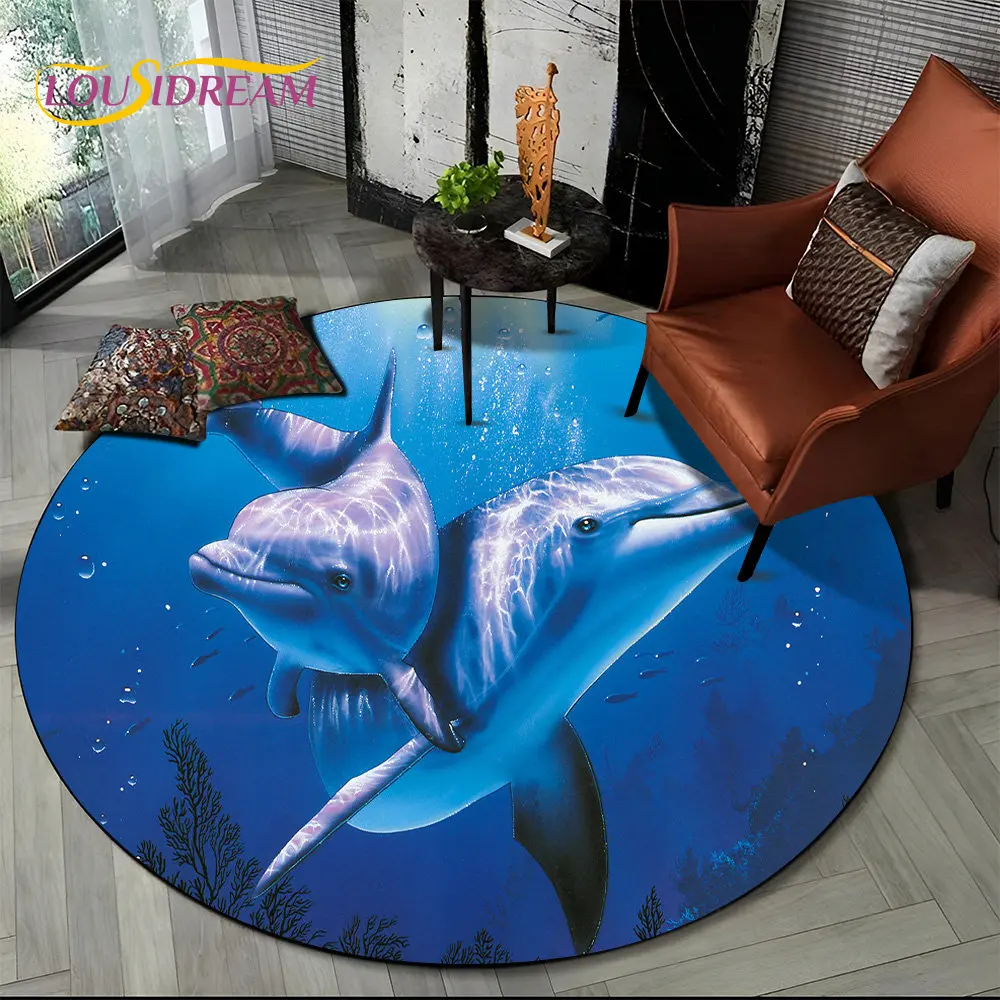 3D קרקעית הים מתחת למים העולם דולפין צב סיבוב שטיח,שטיחים עבור הסלון חדר השינה ספה חדר משחקים תפאורה,החלקה שטיח הרצפה