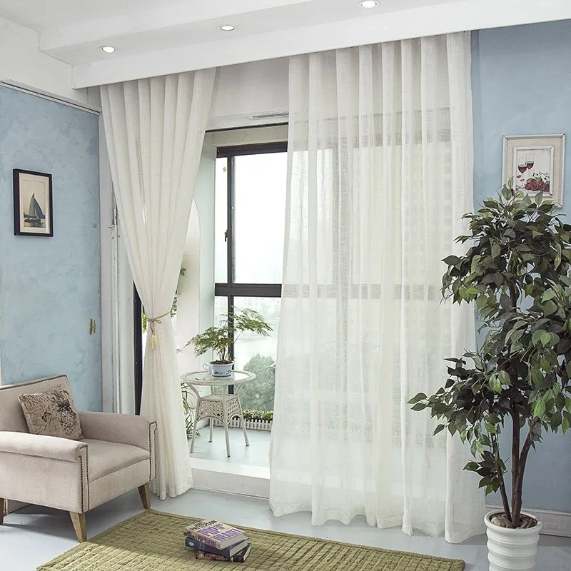 Popangel איכות פוליאסטר מודרני לבן חלון הסלון ואל וילונות באיכות גבוהה משלוח חינם בסגנון אירופאי העצום טול