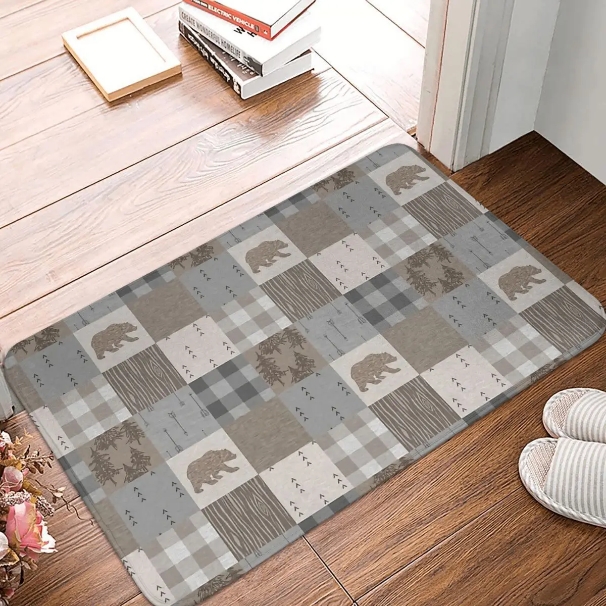 דפוס אנטי להחליק שטיחון למטבח שטיח הדוב טלאים הרצפה שטיח דלת הכניסה השטיח לעיצוב הבית