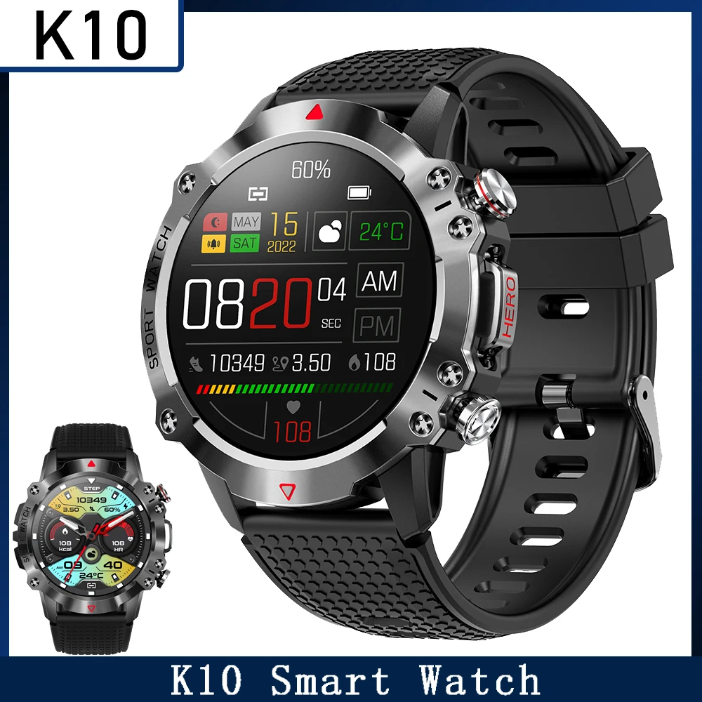 K10 Smartwatch Bluetooth לקרוא שעון חכם דם לחץ דם חמצן מוניטור קצב לב IP67 עמיד למים עבור Huawei Xiaomi רלו