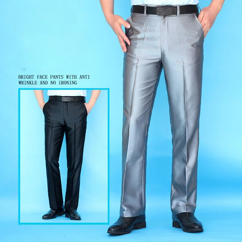 עסקים חדשים מזדמנים המכנסיים גברים מוצקים גבוהה המותניים ישר למשרד רשמי Mens מכנסיים בסגנון קלאסי חליפת מכנסיים ארוכים A267