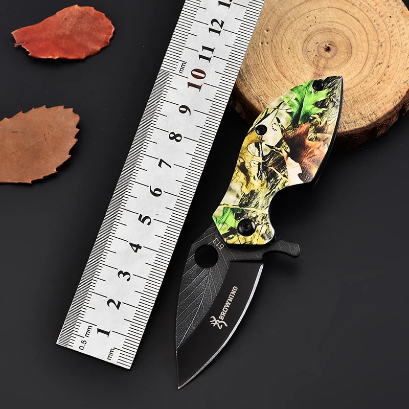 מיני אולר חיצונית EDC נוח בראונינג 3D עלה צורת הכלי פותח אקספרס DeliveryFolding סכין פירות הסכין