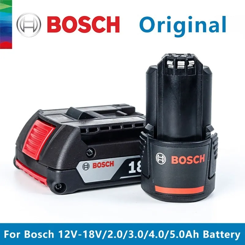 100% מקוריים 12V 18V Bosch ליתיום יון נטענת 2.0 אה 3.0 אה 4.0 אה 5.0 אה סוללת גיבוי ניידת החלפת BAT609