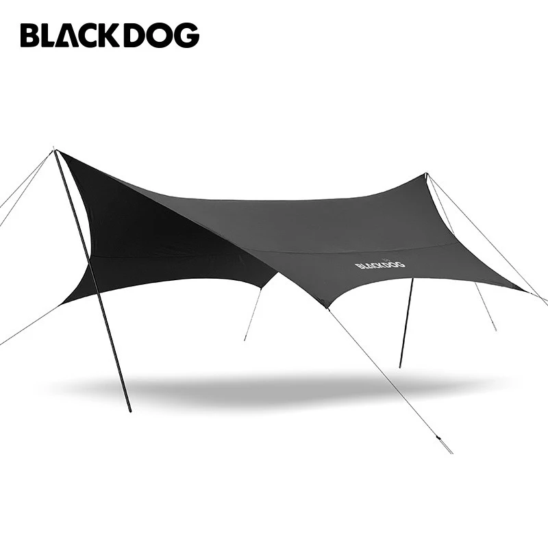 BlackDog 5x5.7m קמפינג סוכך עמיד למים ברזנט אוהל צל החופה שמשיה חיצונית התיירות בחוף השמש מקלט עם מוטות UPF50+
