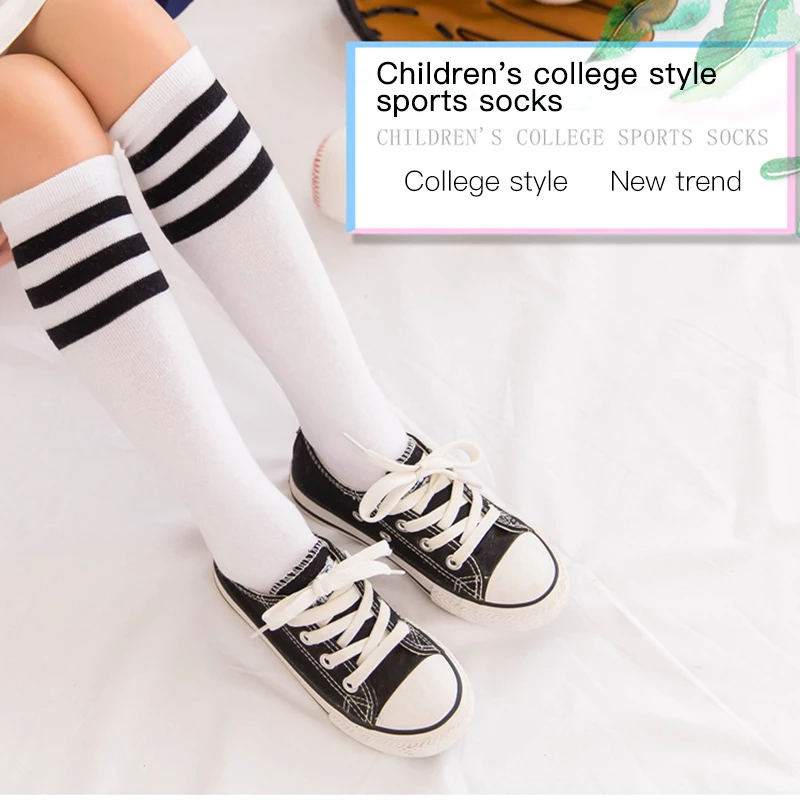 ילדים פוטבול גרבי כותנה אורגנית Heelless פסים העליון גבוהה המכללה בסגנון גרביים בנים בנות גרביים גרביים לתינוק