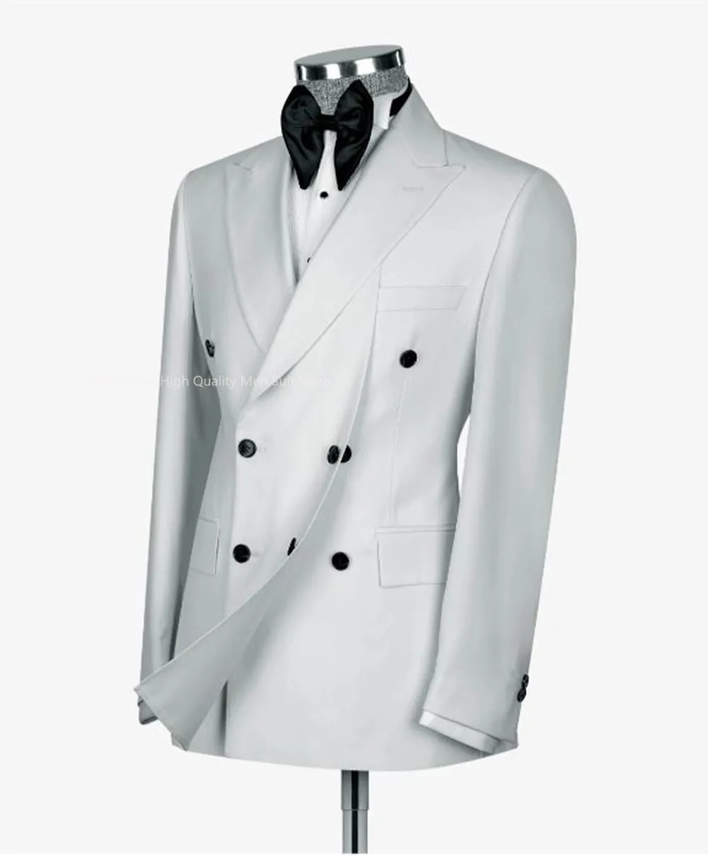 פיצול עיצוב חליפות גברים מעיל חתונה חליפות כפול עם חזה לשיא דש הז ' קט בגדי החתן נשף מסיבה רשמית בלייזר בלבד