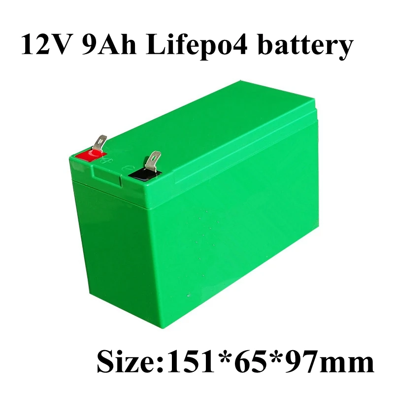 עמוק מחזור 12V 9Ah 12.8 v LiFePO4 סוללת 18650 ליתיום סוללה לא עופרת חומצה עבור לאופנוע קטנוע RV + מטען