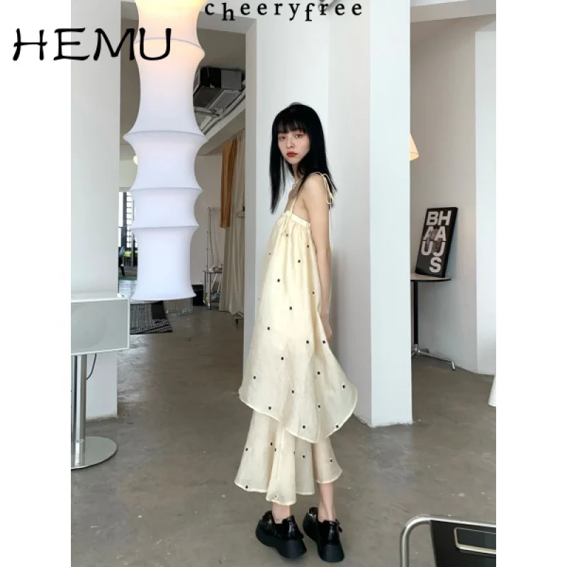 Hemu אופנה פנאי אנטי-אייג ' ינג Suspender חצאית נשים בסגנון קוריאני קיץ 2021 חדש חוש עיצוב המותניים הרזיה השמלה