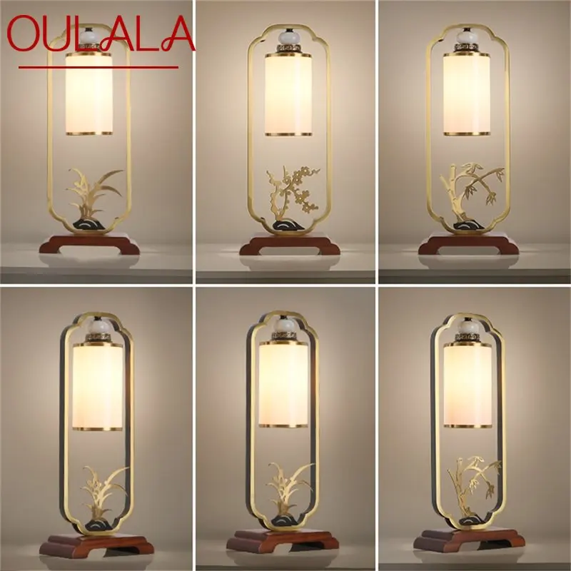 OULALA מודרני שולחן מנורות פליז יצירתי LED יוקרה שולחן אור לקישוט הבית השינה