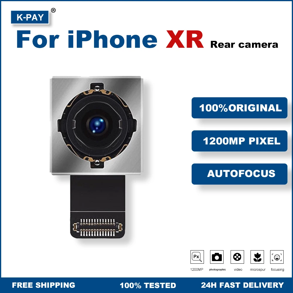 מצלמה אחורית עבור iPhone XR בחזרה מצלמה אחורית הראשי עדשה להגמיש כבלים המצלמה
