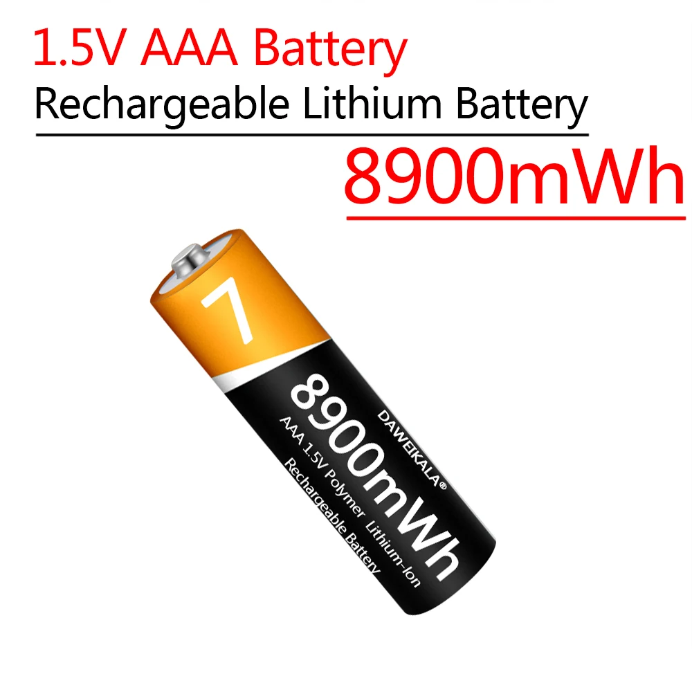 סוללת AAA 1.5 V נטענות סוללה סוללת ליתיום-יון 8900mWh AAA סוללות עבור שלט רחוק, עכבר קטן מאוורר חשמלי צעצוע