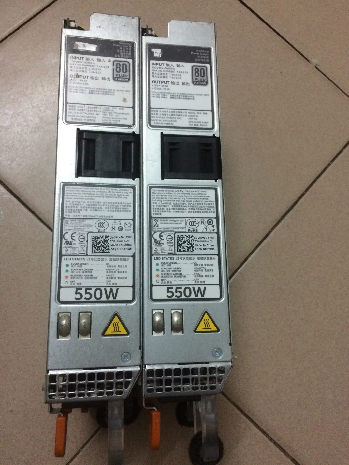 עבור DELL PowerEdge R320 R420 550W אספקת חשמל DPS-550MB RYMG6