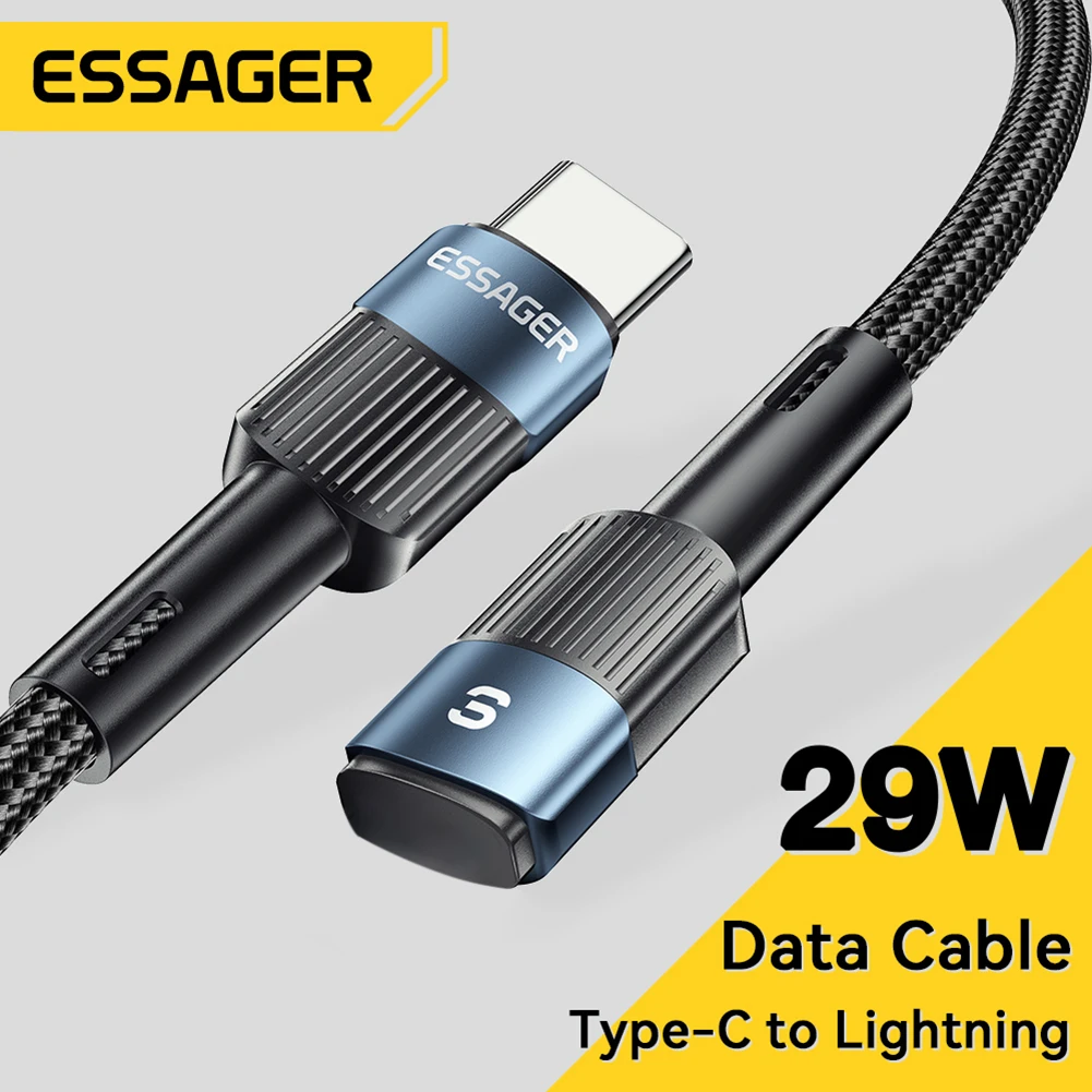 ESSAGER USB C כבל לאייפון 14 13 12 11 pro מקס XS 20W 480Mbps מהיר טעינת כבל נתונים קו מטען עבור iPad טלפון נייד