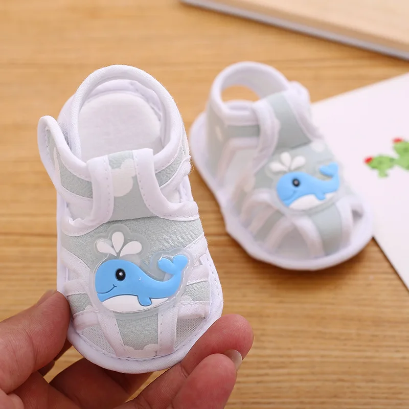 תינוק תינוק ילדה סנדלי קיץ דוב תבנית חלולה כותנה נעליים מקורה Prewalker פעוט רך נעלי הבלעדי הראשון ווקר
