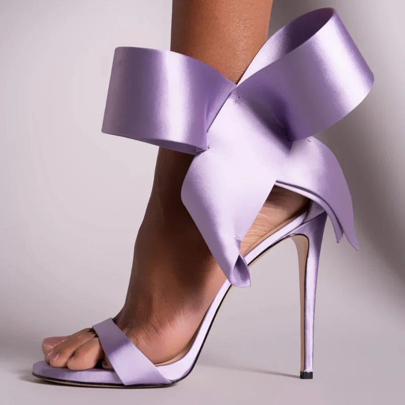 גבירותיי עקבים גבוהים 2023 חדש Bowknot אלגנטי צבוע נעל סנדלים סקסיים רצועת קרסול הקיץ יוקרה מסיבת חתונה עקבים גבוהים הצביעו