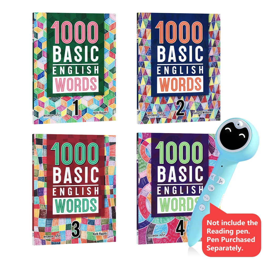 4 ספרים/להגדיר רמה 1-4 1000 בסיסי אנגלית מילים חוברת ספרים עבור ילדים 1 כיתות לימוד ספר סטים ב-אנגלית
